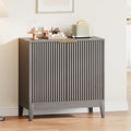 Teinte gris, buffet en bois 2 portes style moderne