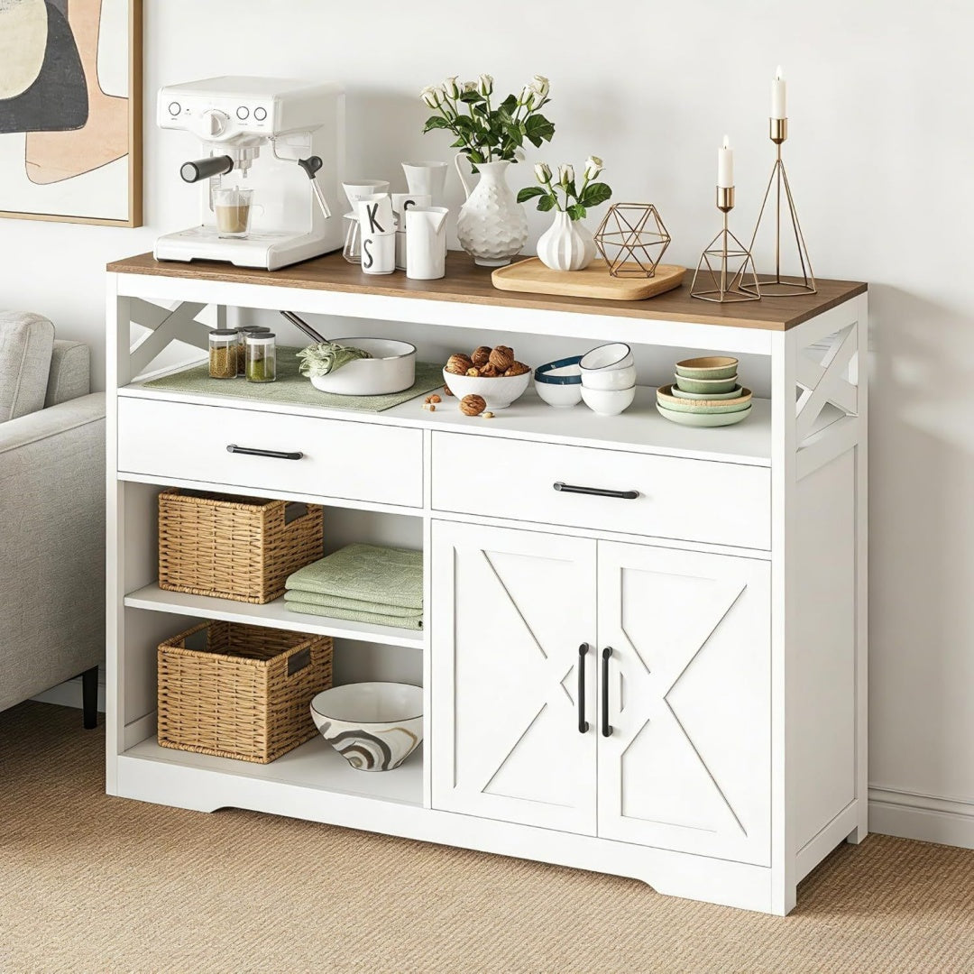 Style, meuble de rangement gris clair en bois trouve sa place