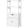 Meuble colonne gris clair minimaliste en MDF