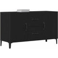 Noir sideboard en bois, 4 portes