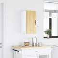 Armoire colonne en hevea teinte gris clair