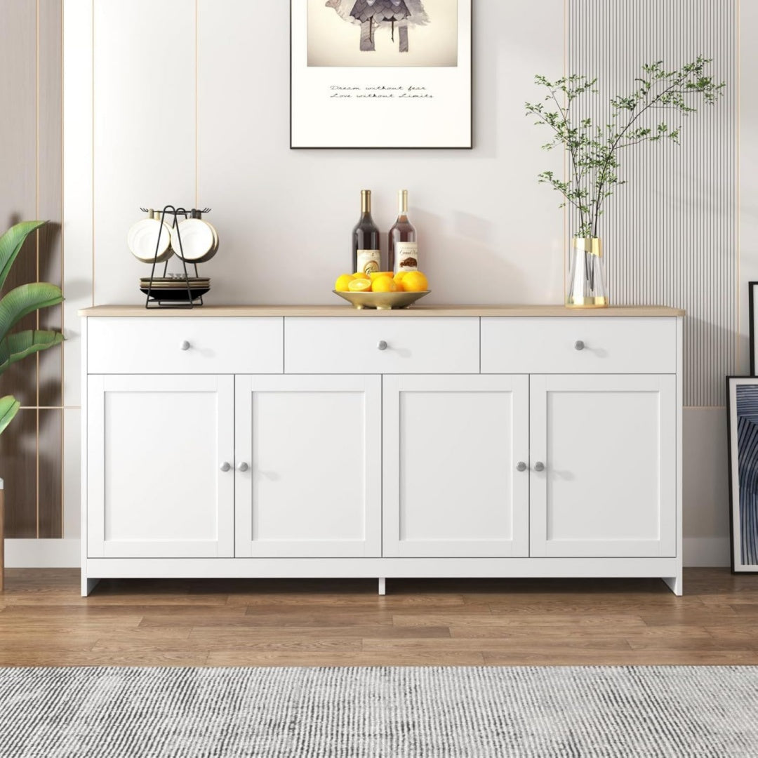 Sideboard gris clair, solution de rangement style scandinave